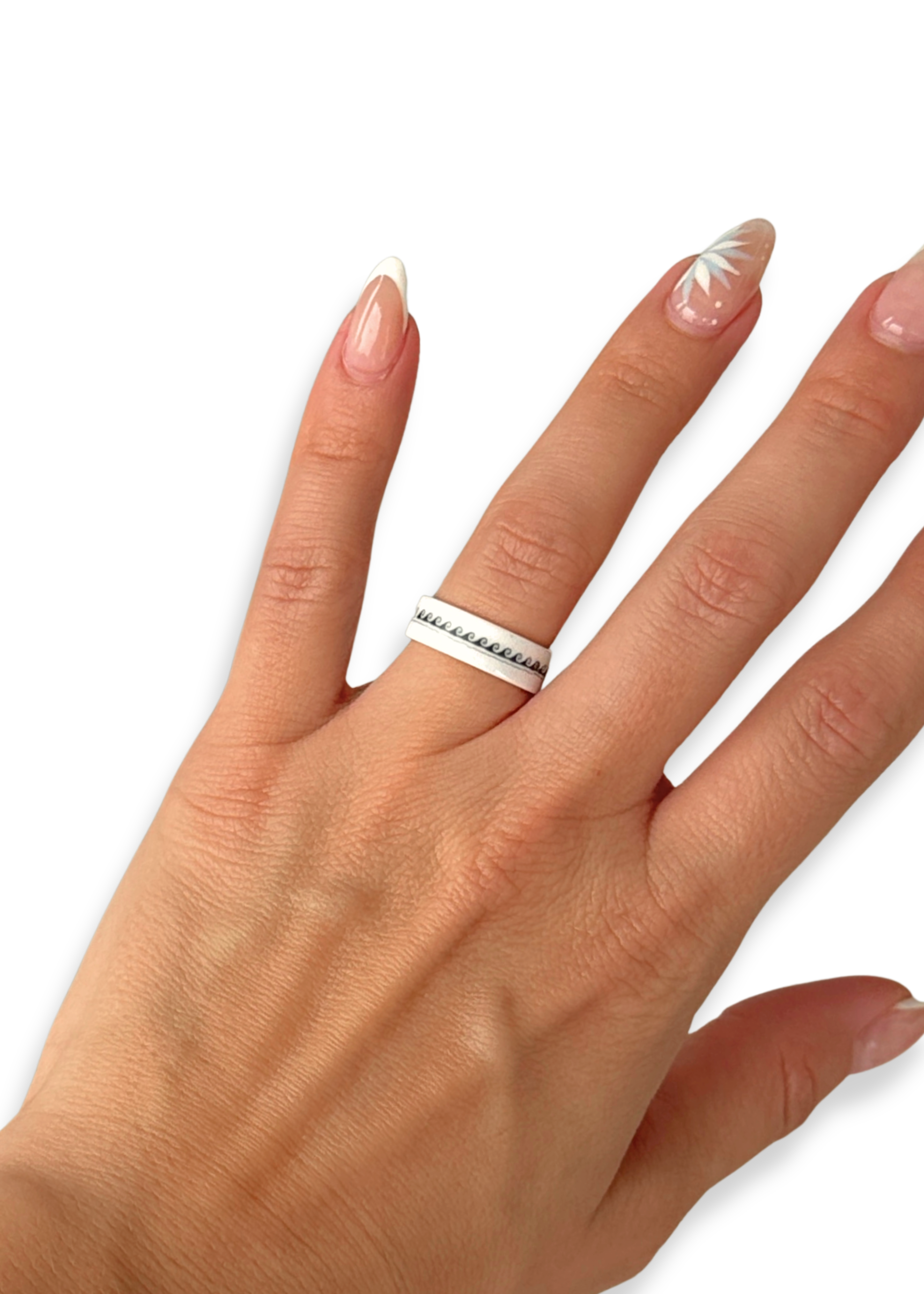 Coastal Wave Porcelain Ring – Size 6