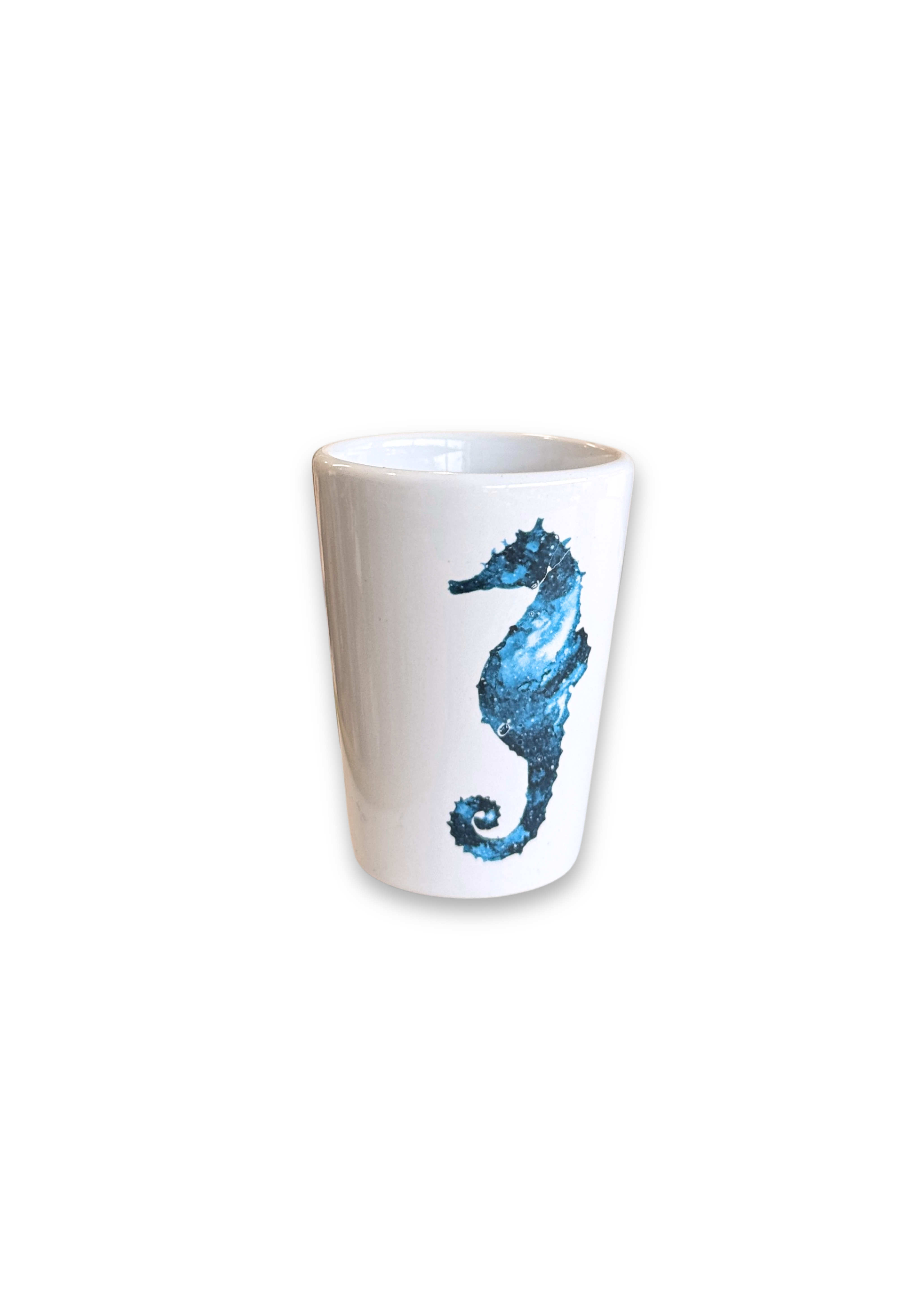 Coastal Seahorse Porcelain Ceramic Shot Glass