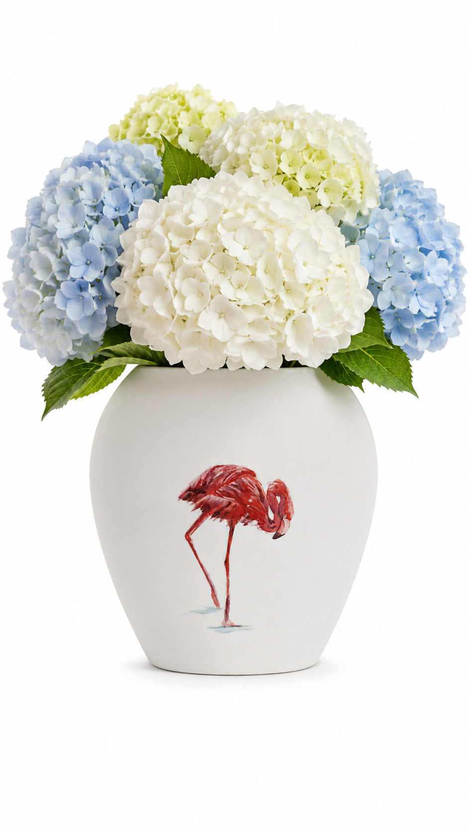 Hand-Painted Flamingo Porcelain Vase