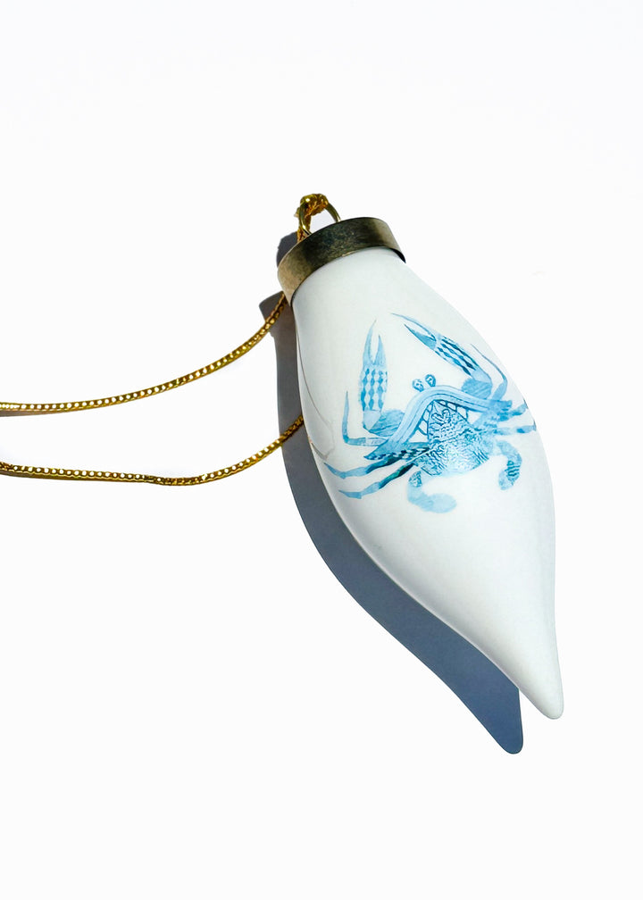 Coastal Crab Teardrop Ornament