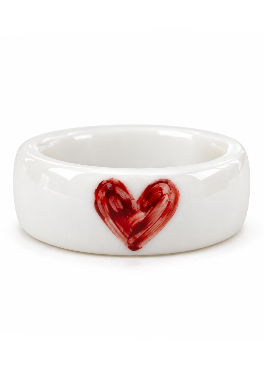 Hand-Painted Porcelain Red Heart Ring – Love & Everyday Jewelry