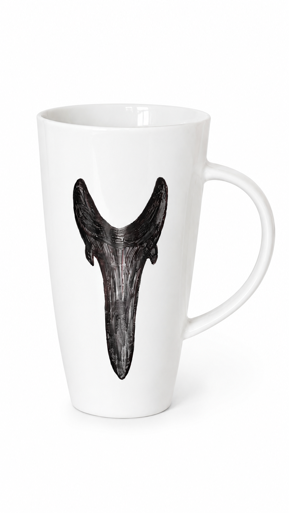 Coastal Porcelain Coffee Mug – Hand-Painted White Ceramic Mug | Made by Mona H