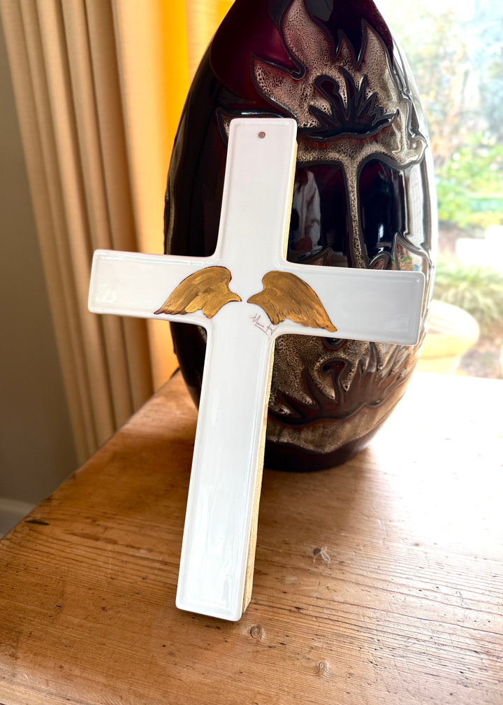Angel Wings Cross Wall Decor