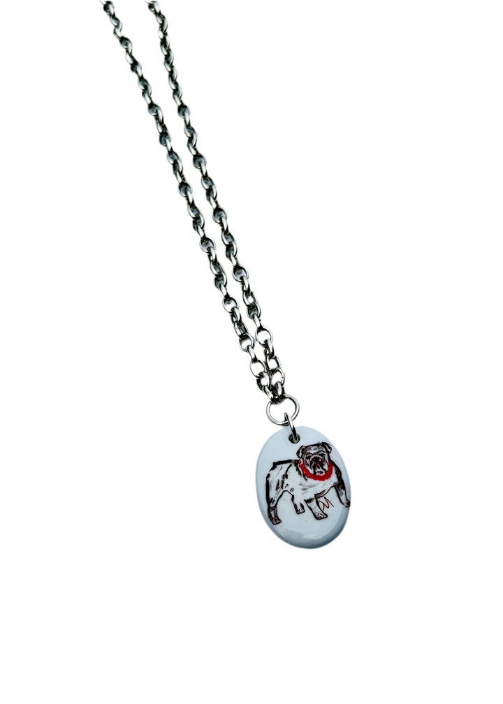 Bulldog Game Day Necklace Mascot Football Jewelry