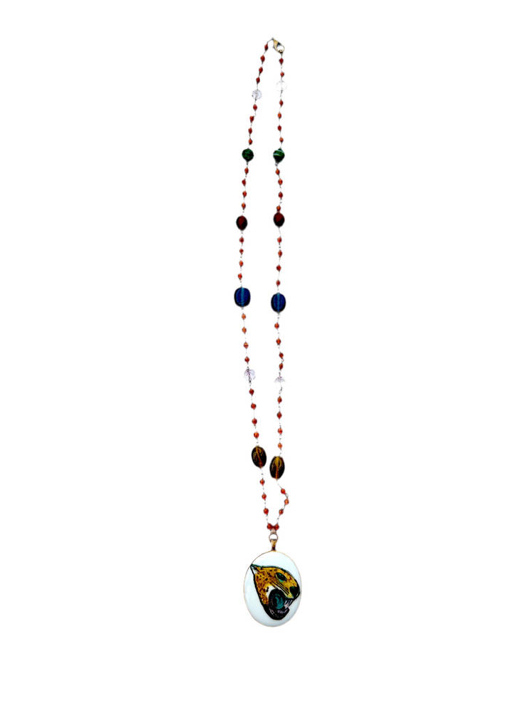 Jaguar Beaded Game Day Necklace Mascot Football Jewelry