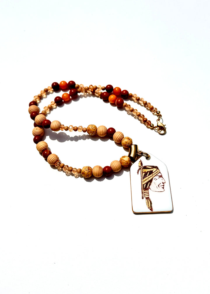 Game Day Necklace Mascot Jewelry Spear Garnet Gold
