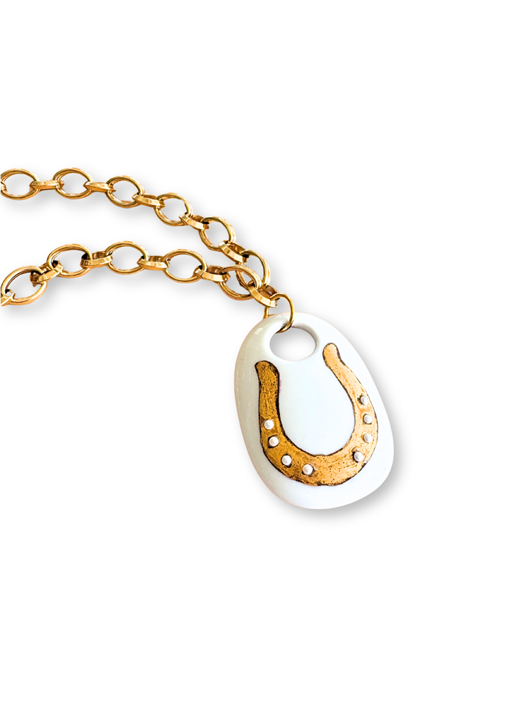 Horseshoe Pendant Gold Chain Necklace
