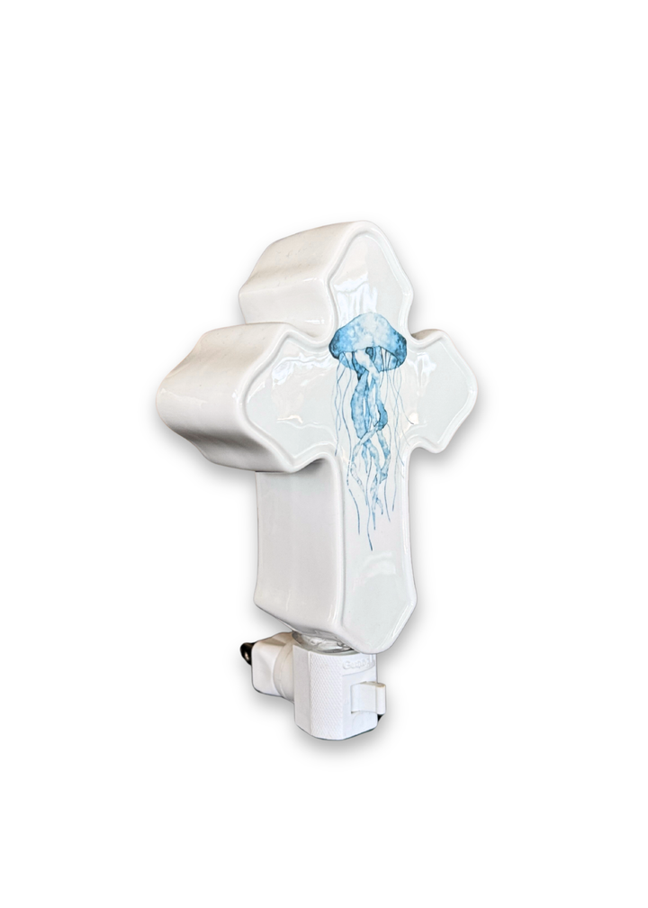 Jellyfish Porcelain Cross Night Light