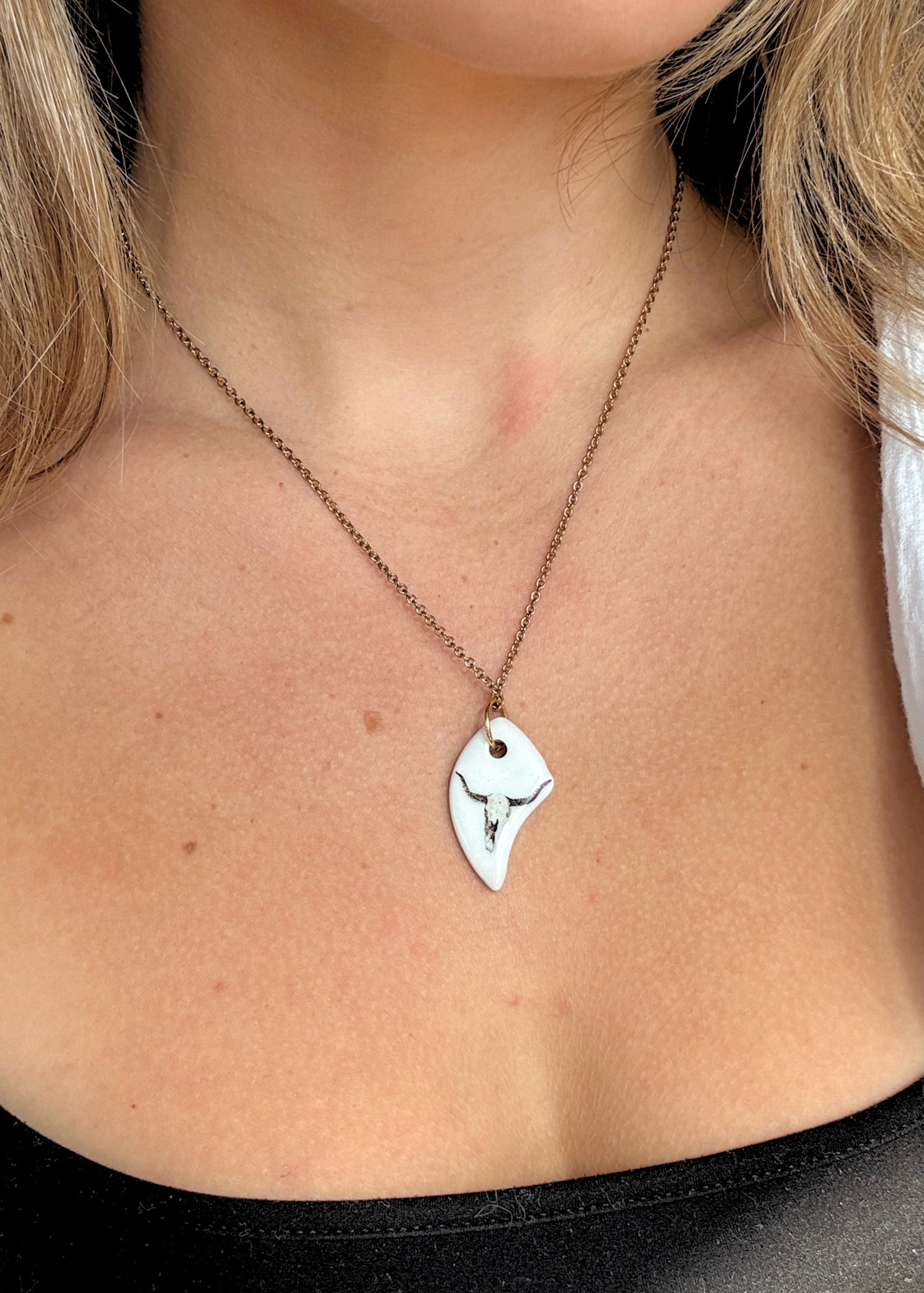 Western Cowboy Pendant Chain Necklace skull