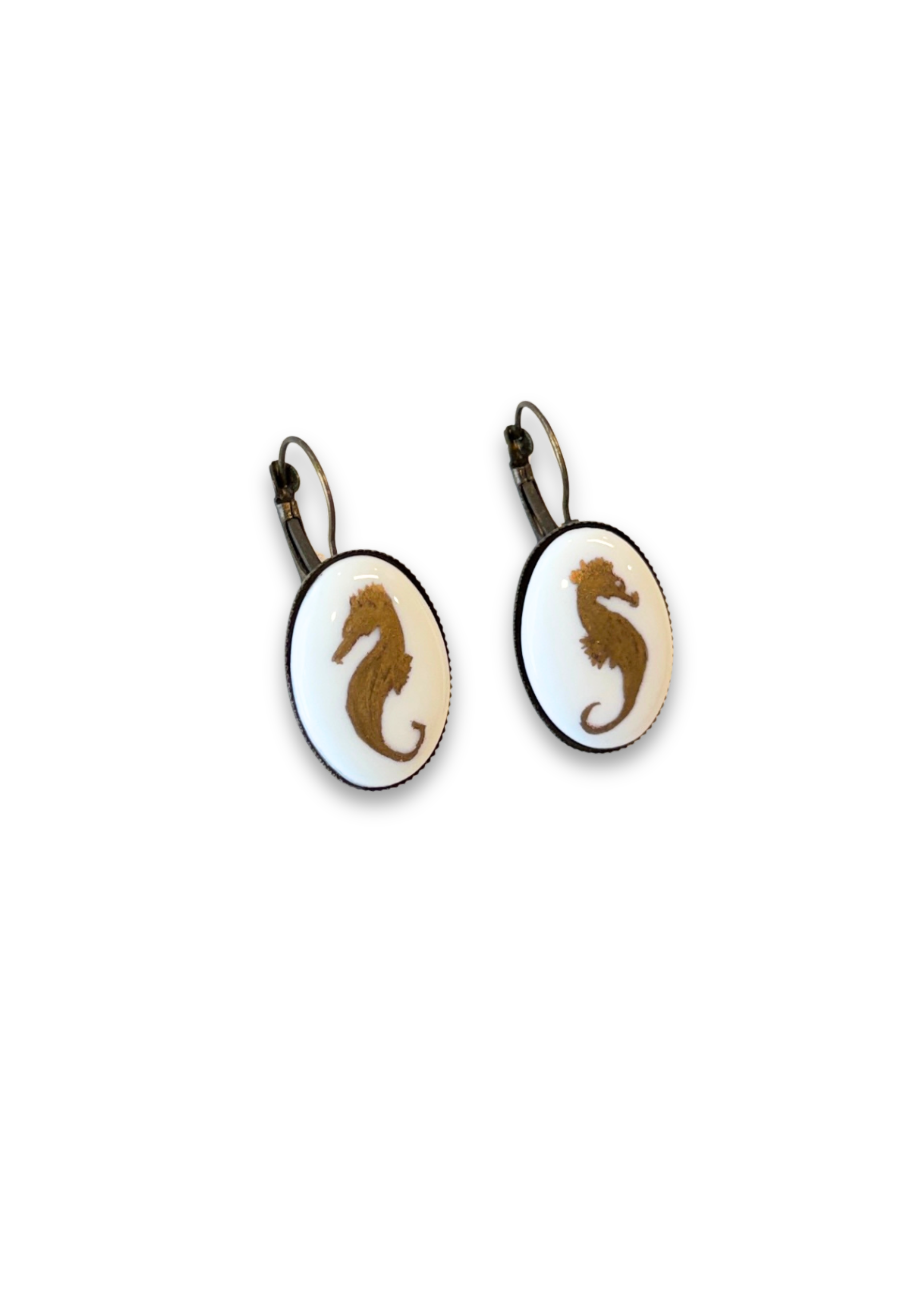 Coastal Golden Seahorse Earrings