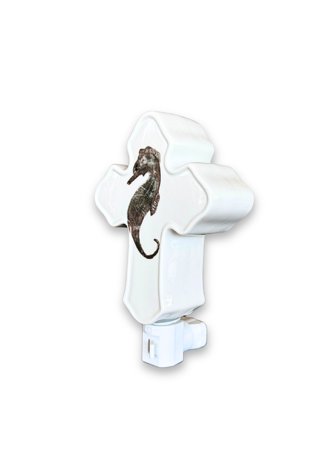 Seahorse Porcelain Cross Night Light