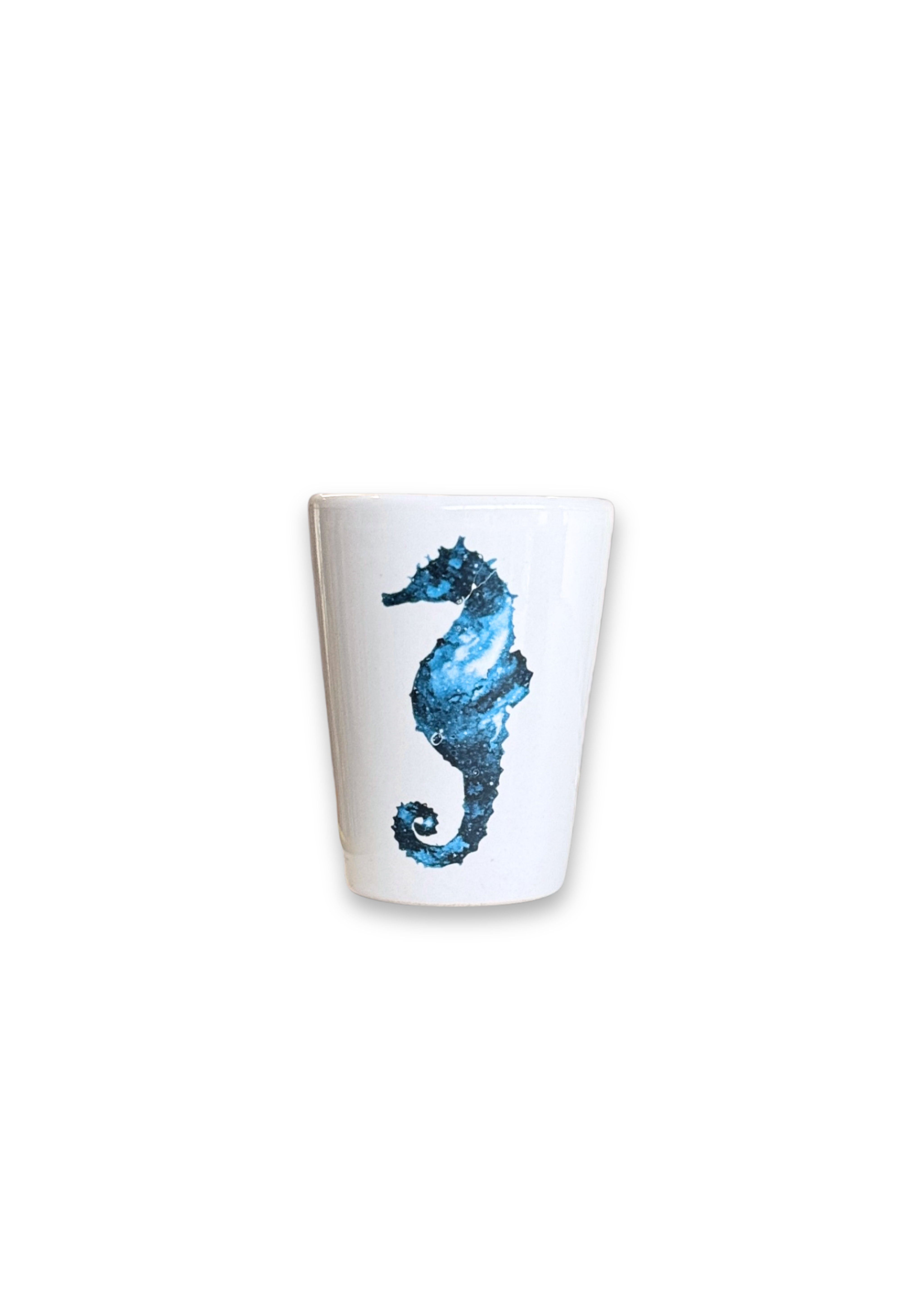 Coastal Seahorse Porcelain Ceramic Shot Glass