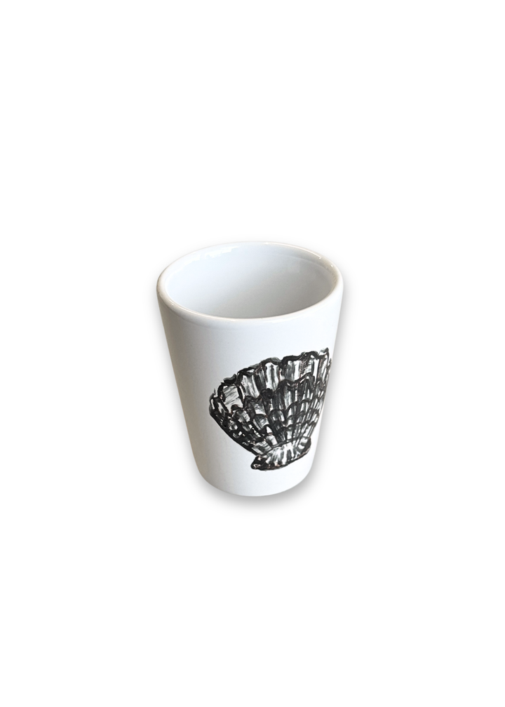 Coastal Black Shell Porcelain Ceramic Shot Glass