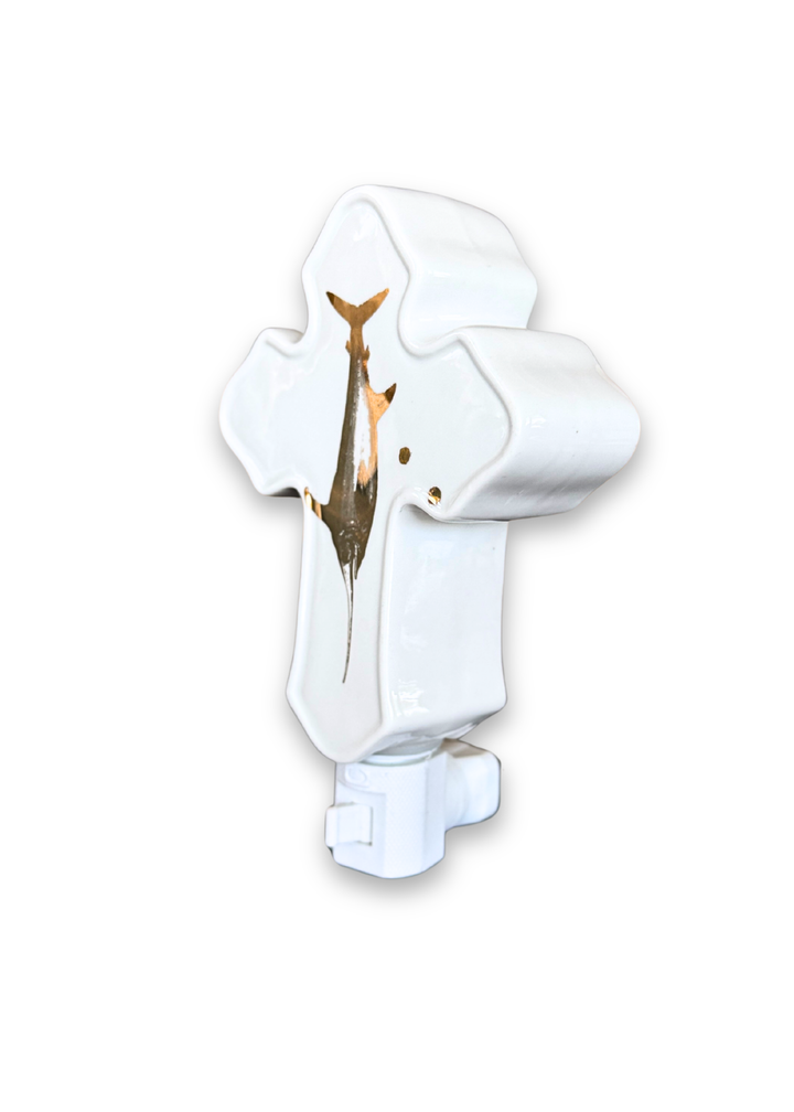 Spearfish Porcelain Cross Night Light