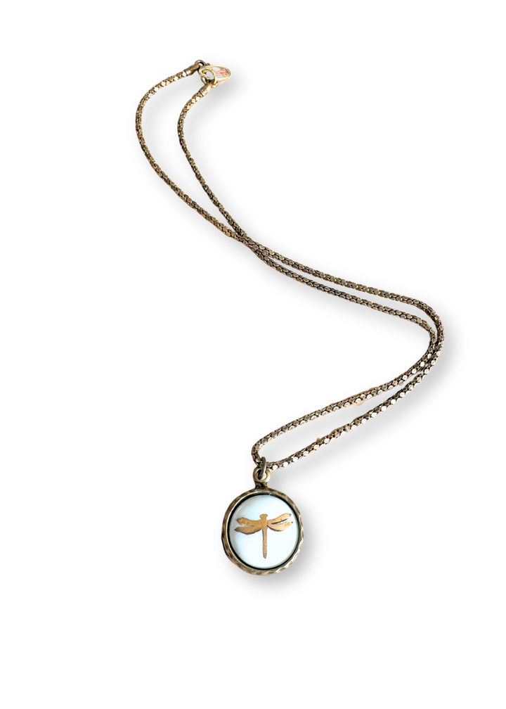 Dragonfly Porcelain Pendant Necklace
