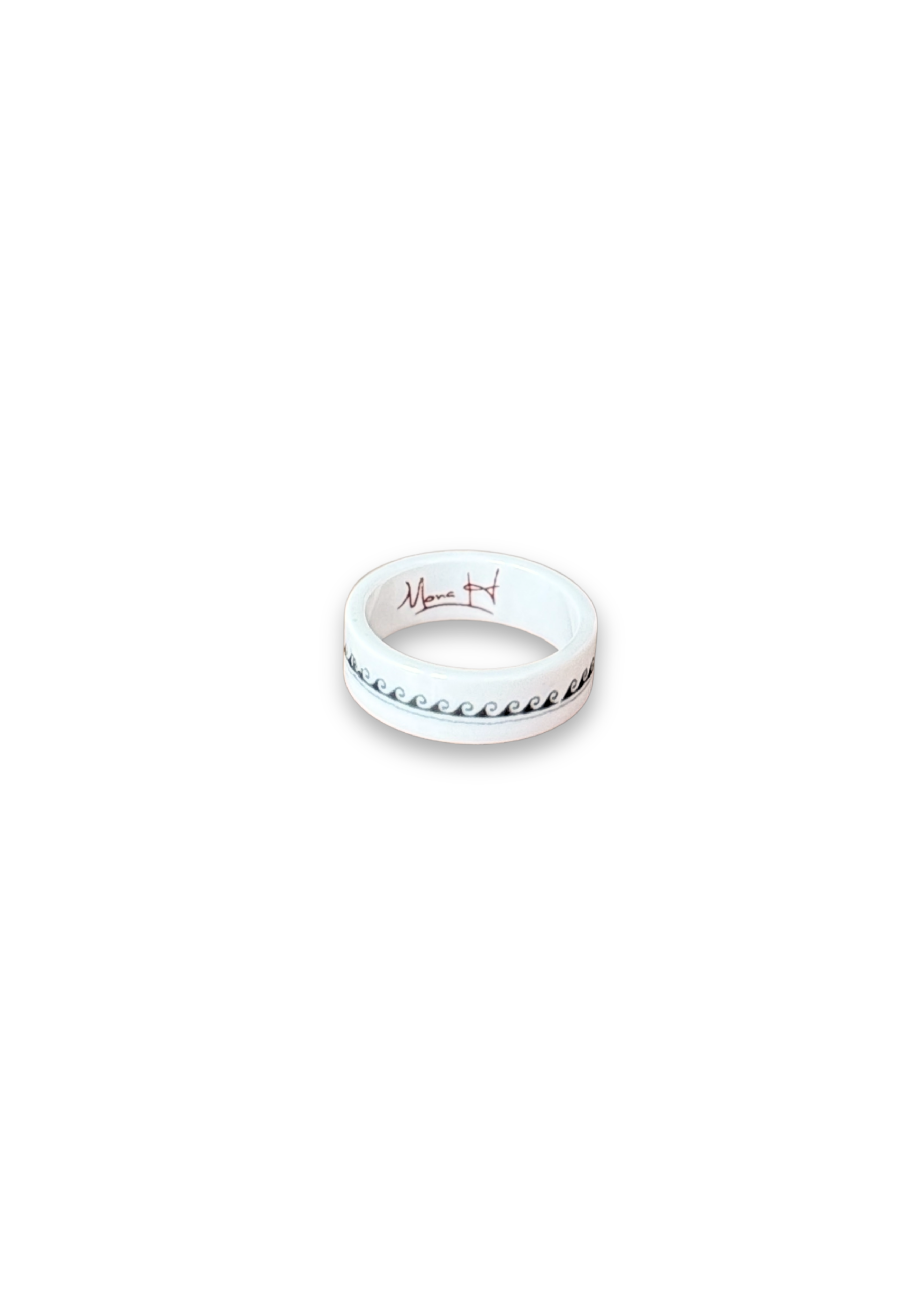 Coastal Wave Porcelain Ring – Size 6