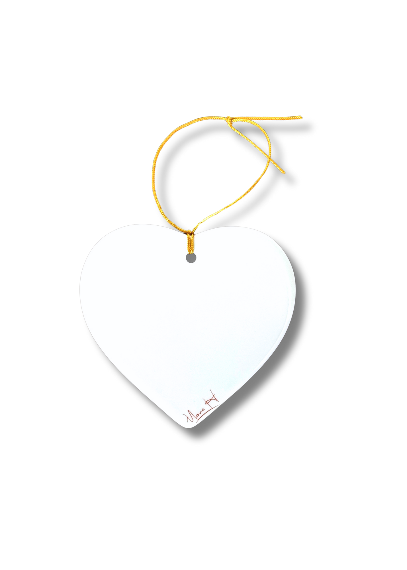 Hand-Painted Flamingo Heart Porcelain Ornament