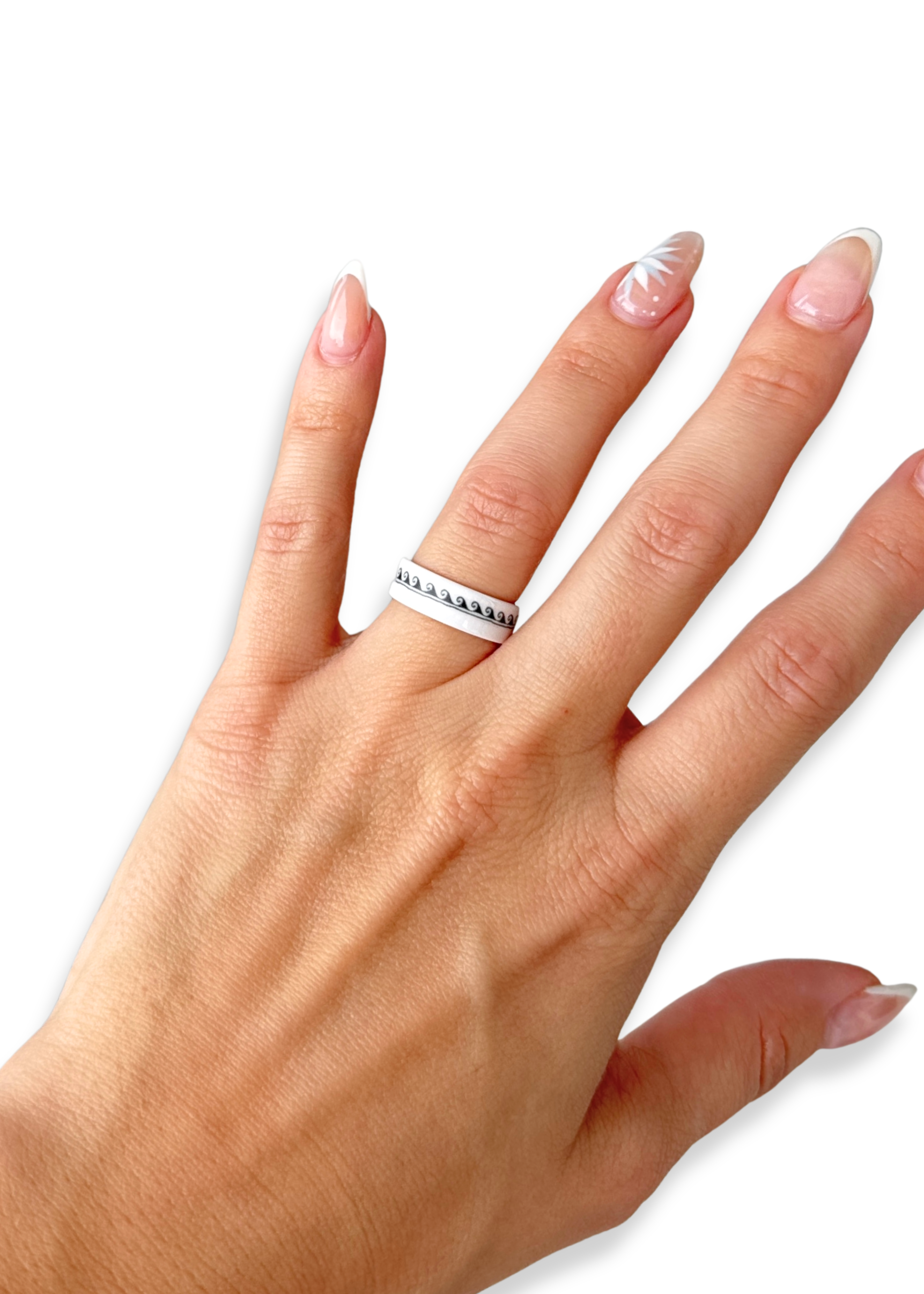 Coastal Wave Porcelain Ring – Size 6