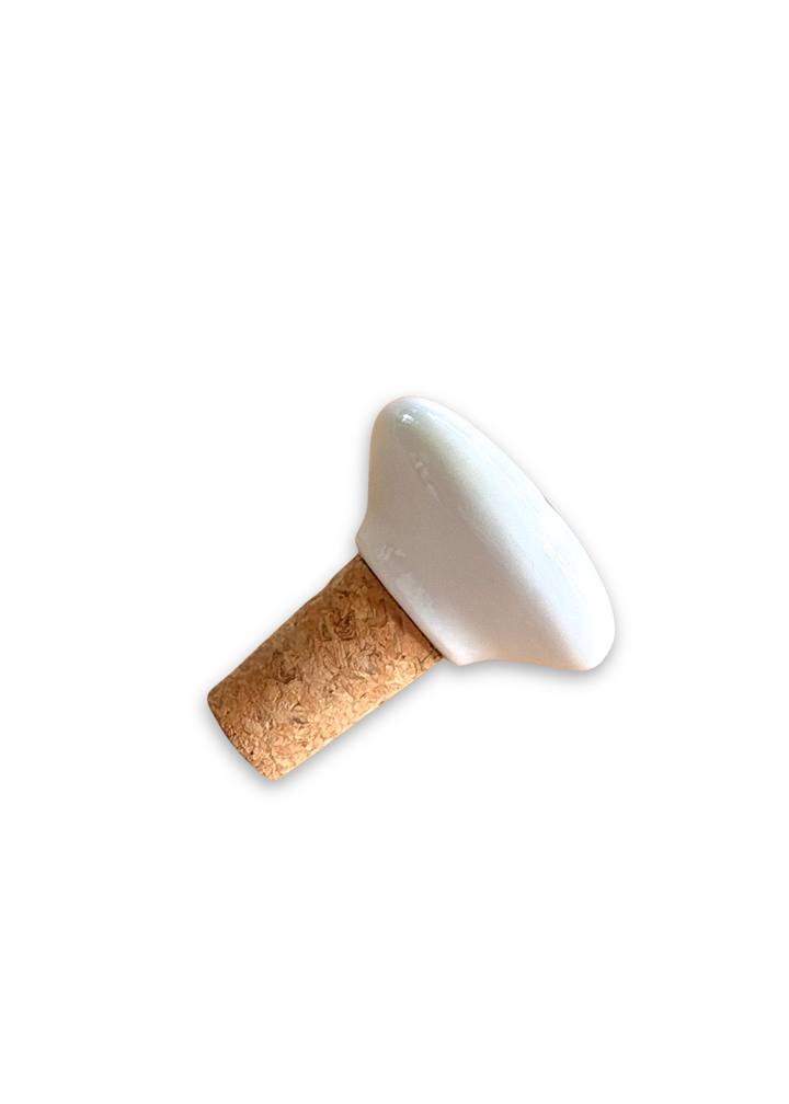 Shell Painted on a Ceramic Porcelain Wine Cork Stopper Barware