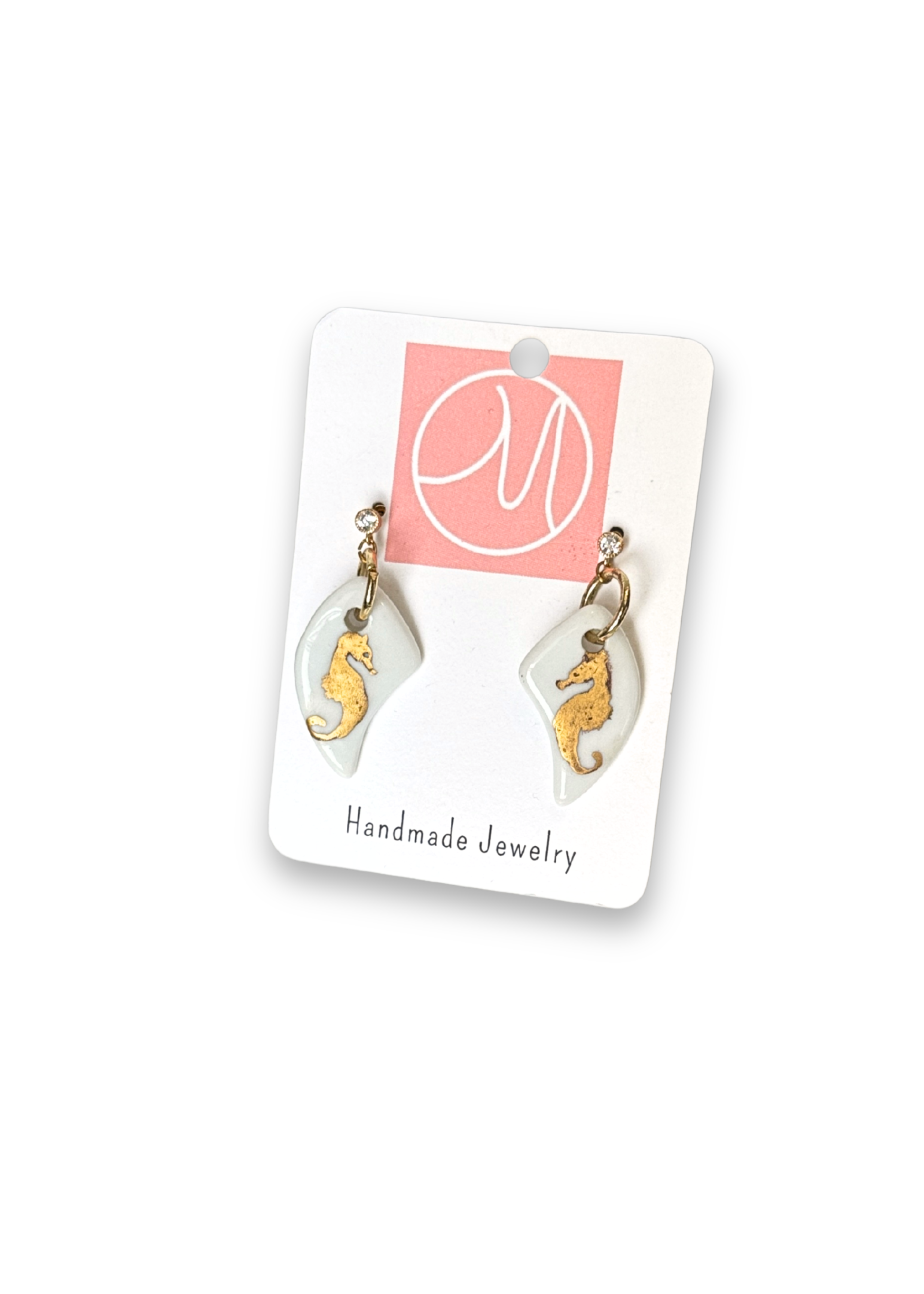Seahorse Porcelain Drop Earrings