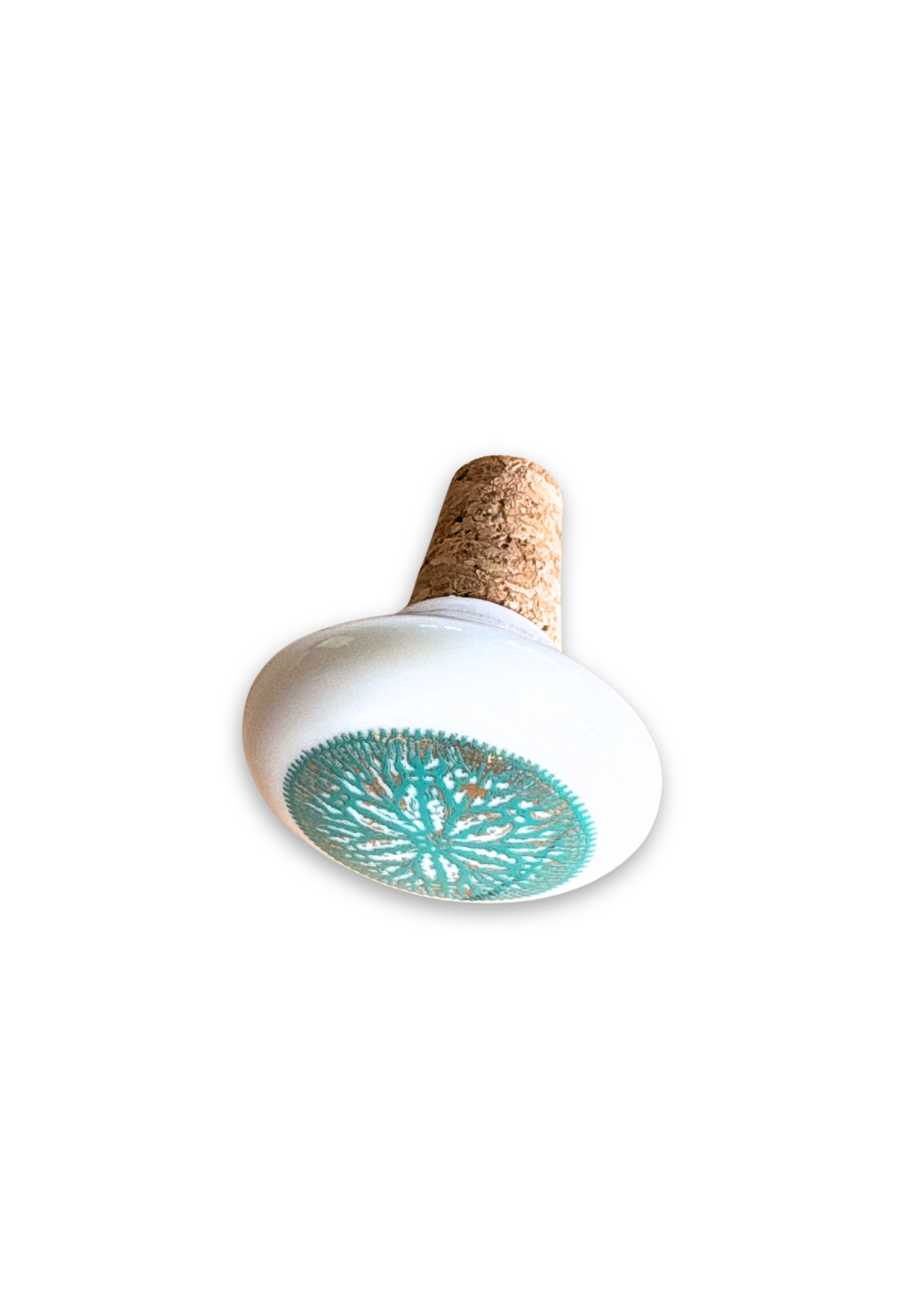 Sand Dollar Turquoise Porcelain Wine Cork Stopper