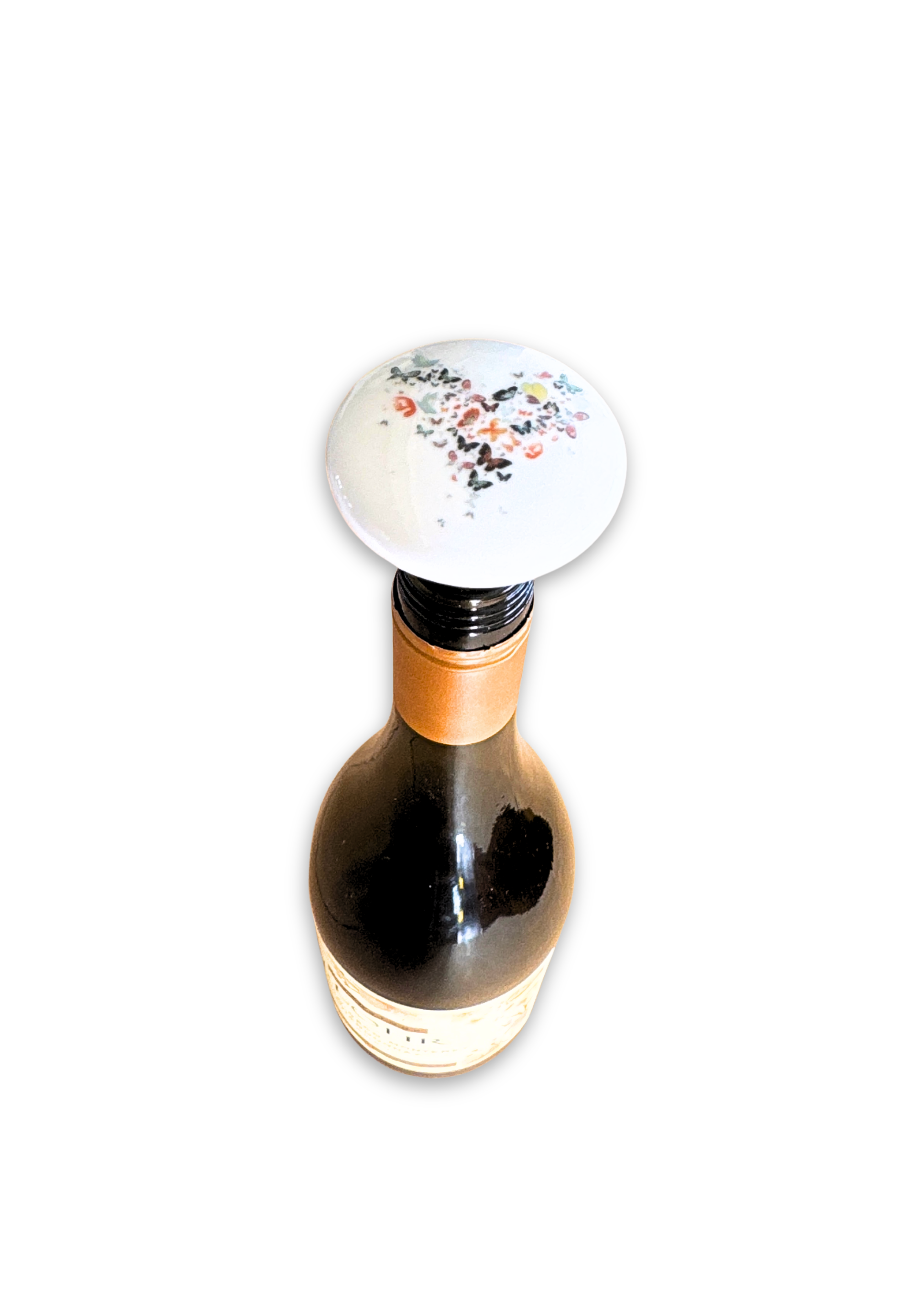 Butterfly Heart Porcelain Ceramic Wine Cork Stopper