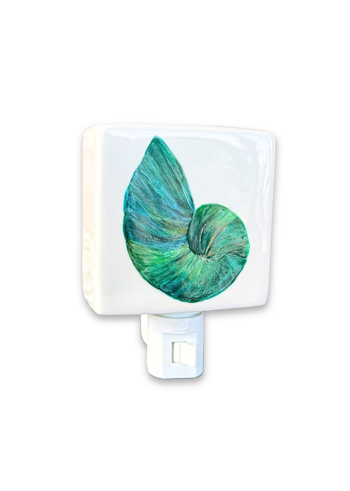 Shell Porcelain Nightlight Green Turquoise