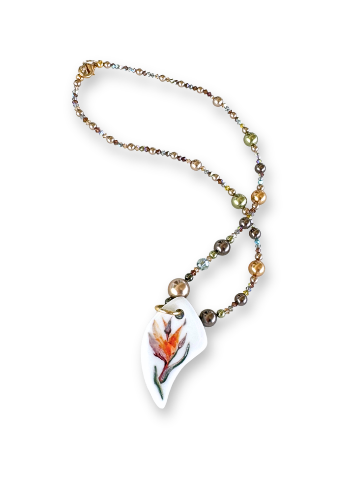Floral Pendant Beaded Necklace