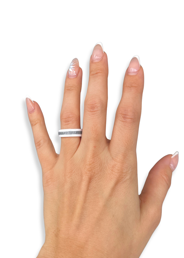 Tribal Porcelain Ring – Size 7