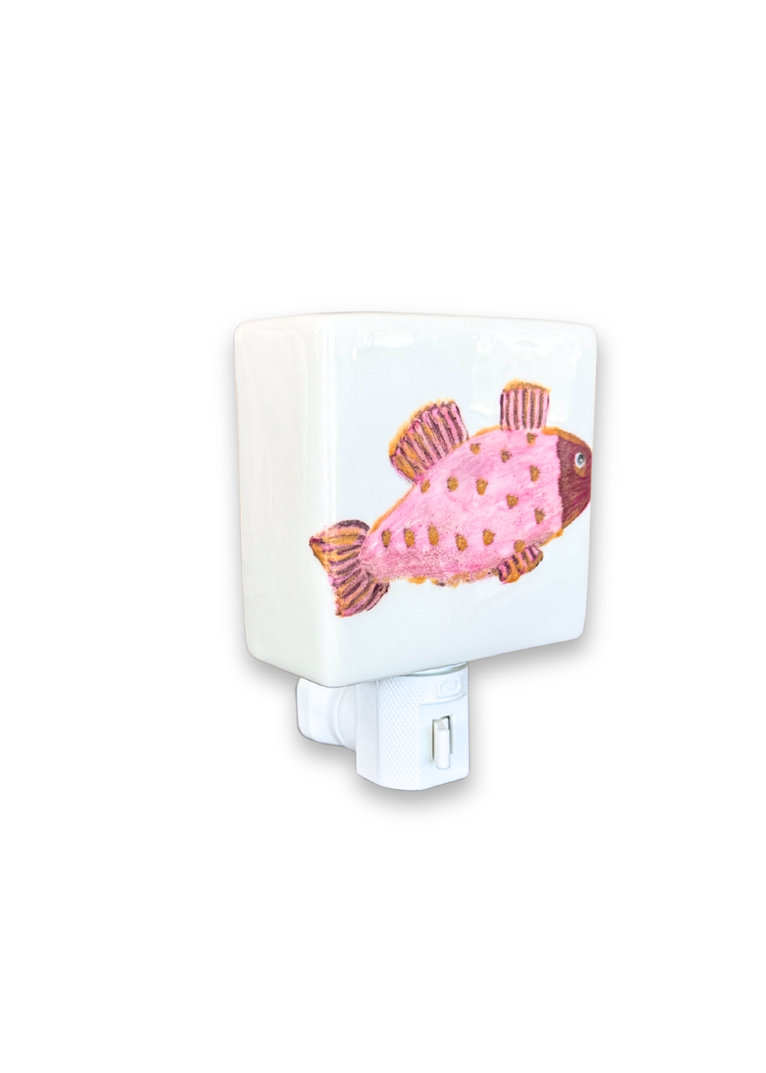 Pink Fish Porcelain Night Light