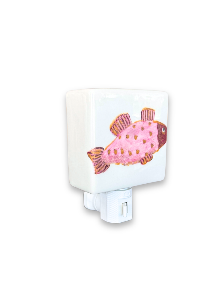 Pink Fish Porcelain Night Light