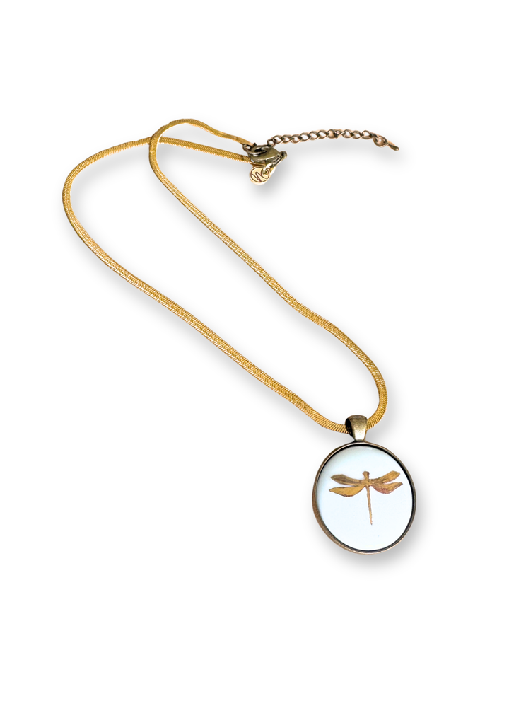 Dragonfly Porcelain Pendant Necklace