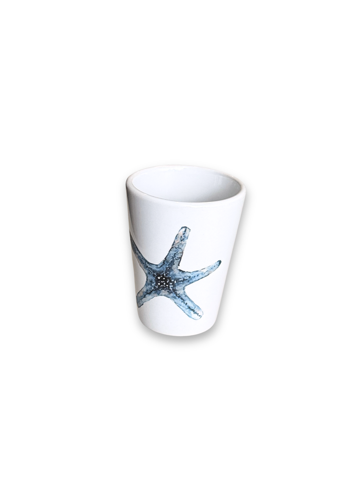 Coastal Starfish Porcelain Ceramic Shot Glass