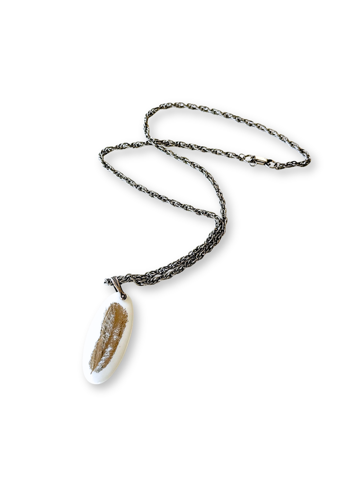 Feather Porcelain Pendant Necklace