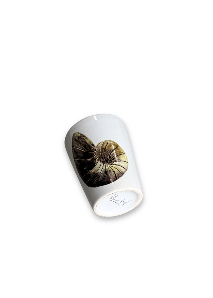 Coastal Nautilus Seashell Porcelain Ceramic Shot Glass