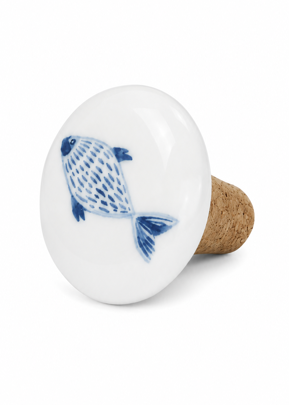 Coastal Fish Porcelain Wine Stopper