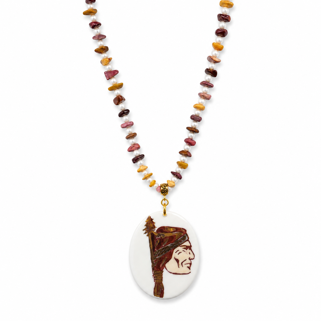 Florida State Seminoles Hand-Painted Porcelain Pendant Necklace
