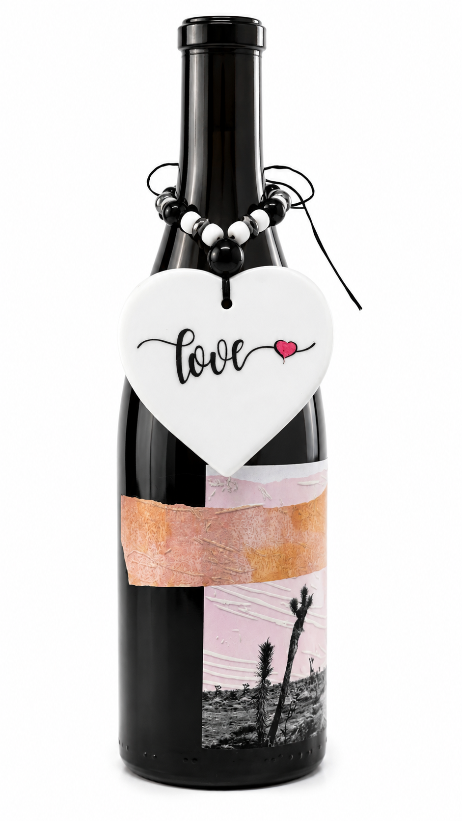 Love Heart Porcelain Wine Bottle Tag