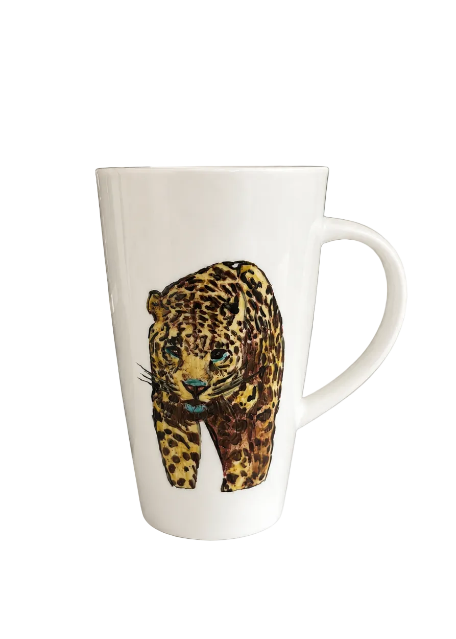 Hand-Painted Jaguar Football Season Porcelain Latte Coffee Mug