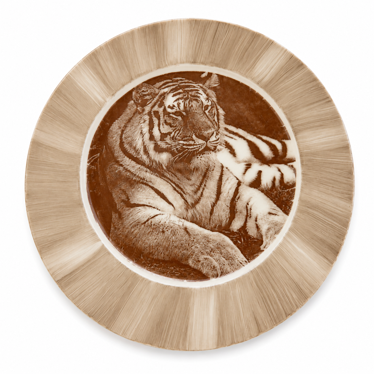 Tiger Porcelain Platter – Executive Office Décor