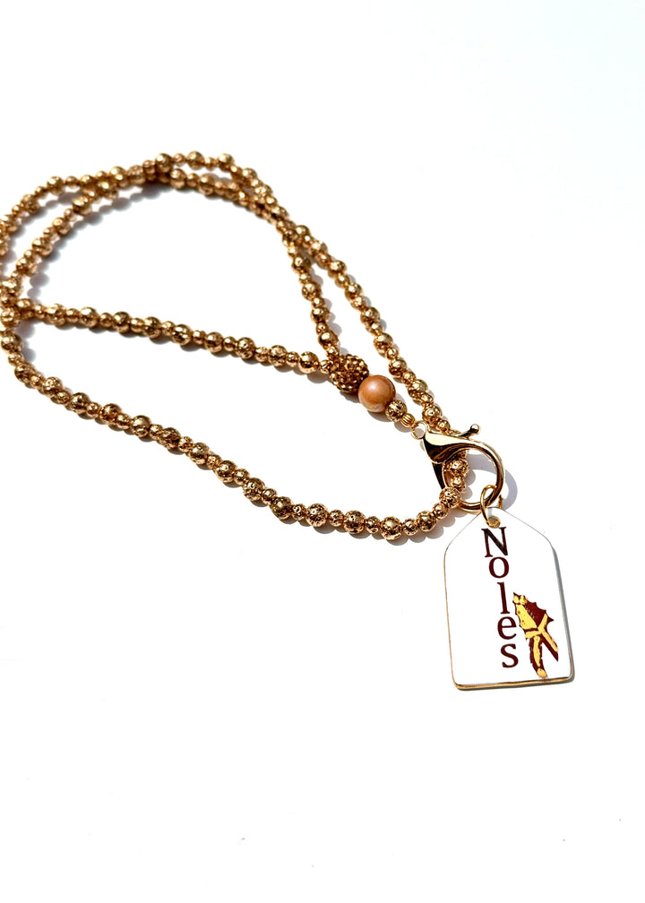 Mascot Garnet Gold Spear Game day Necklace