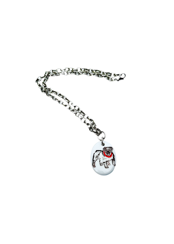 Bulldog Game Day Necklace Mascot Football Jewelry