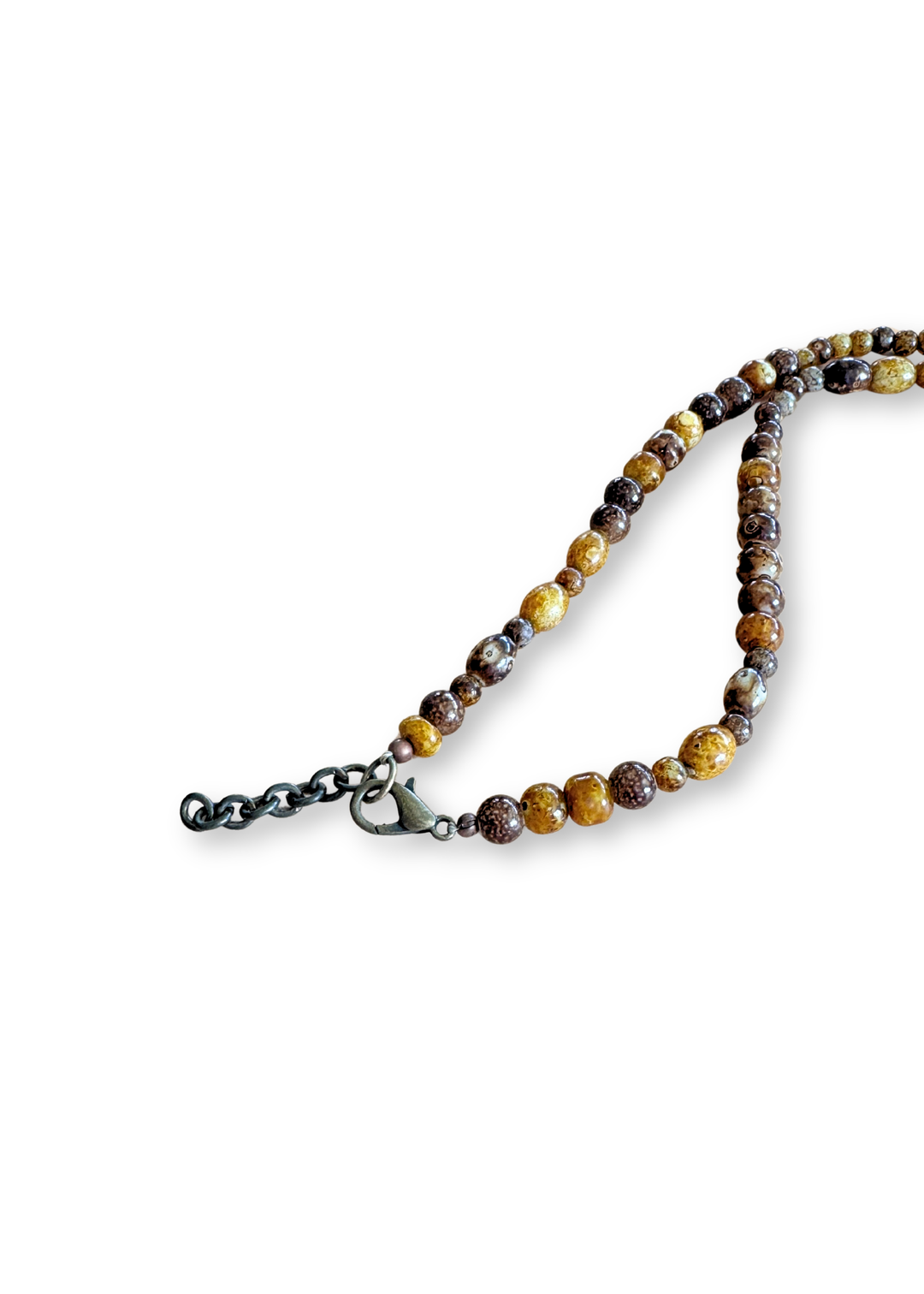Feather Porcelain Pendant Beaded Necklace
