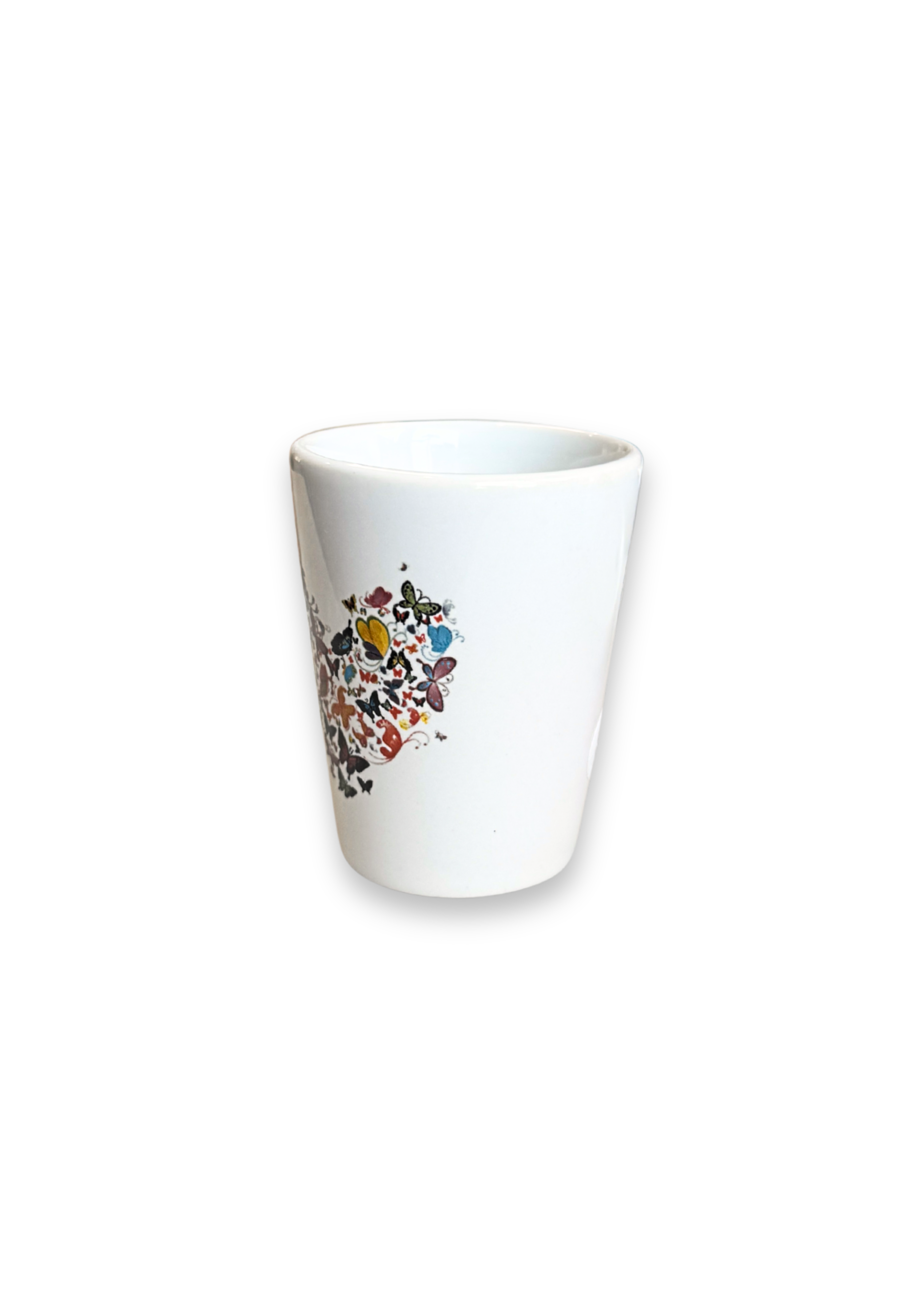 Heart of Butterflies Porcelain Ceramic Shot Glass