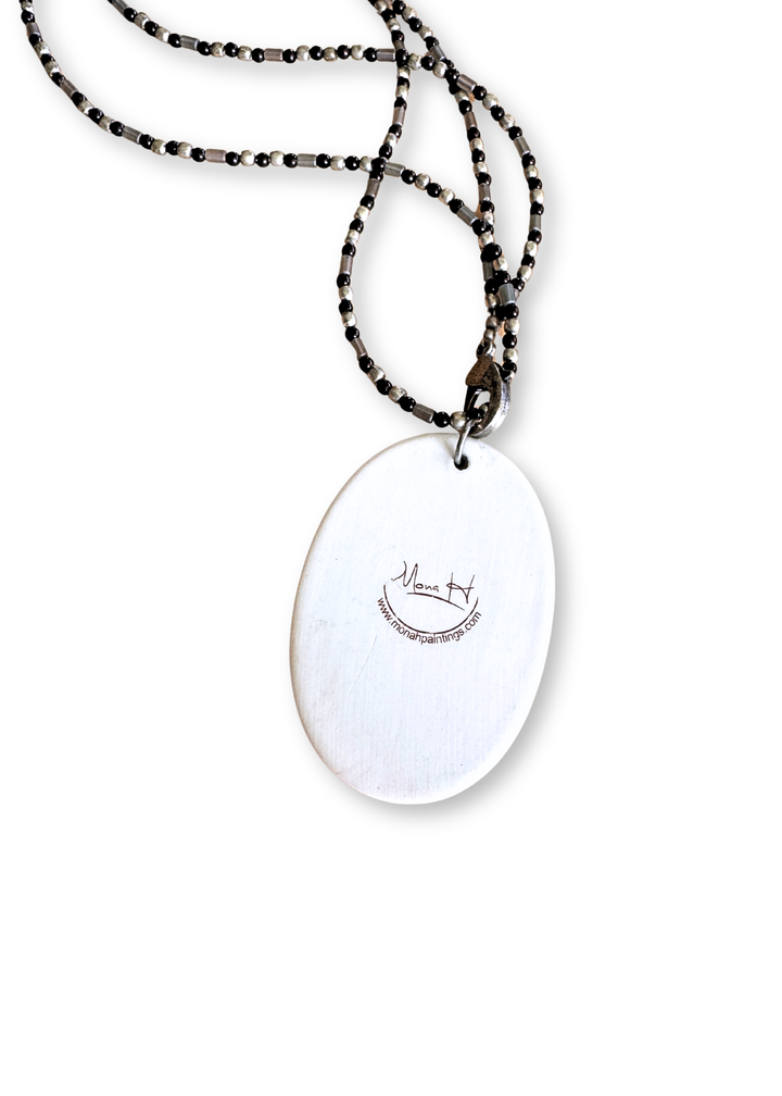 Butterfly Porcelain Pendant Beaded Necklace