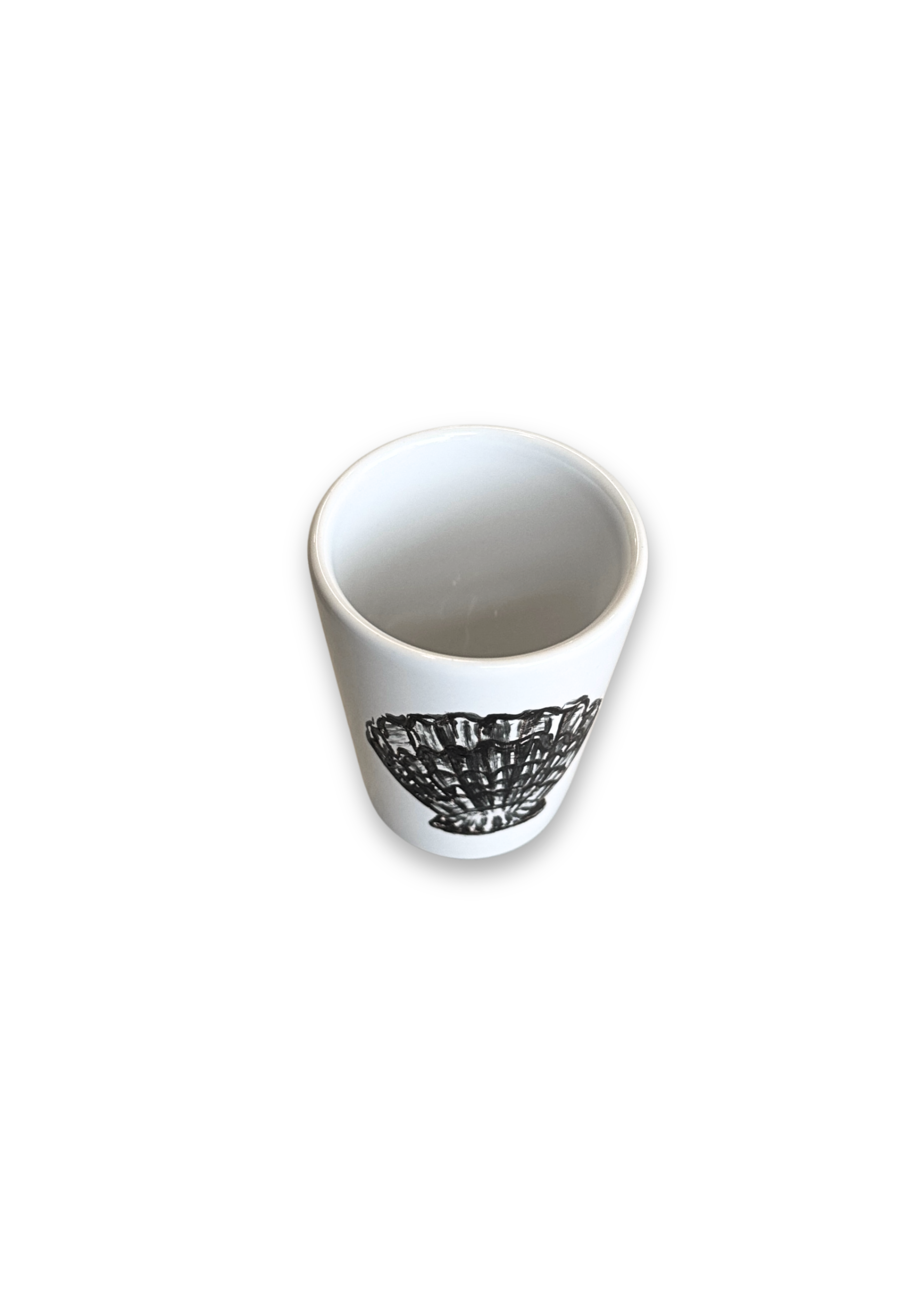 Coastal Black Shell Porcelain Ceramic Shot Glass