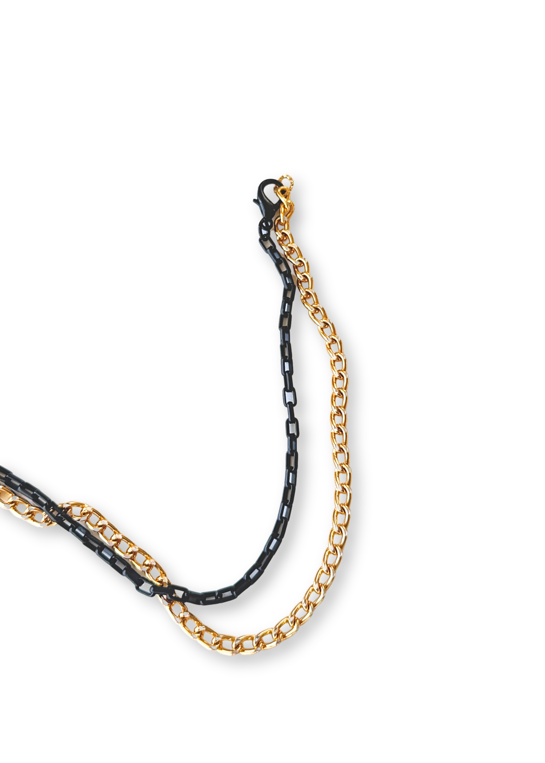 Black & Gold Feather Porcelain Necklace