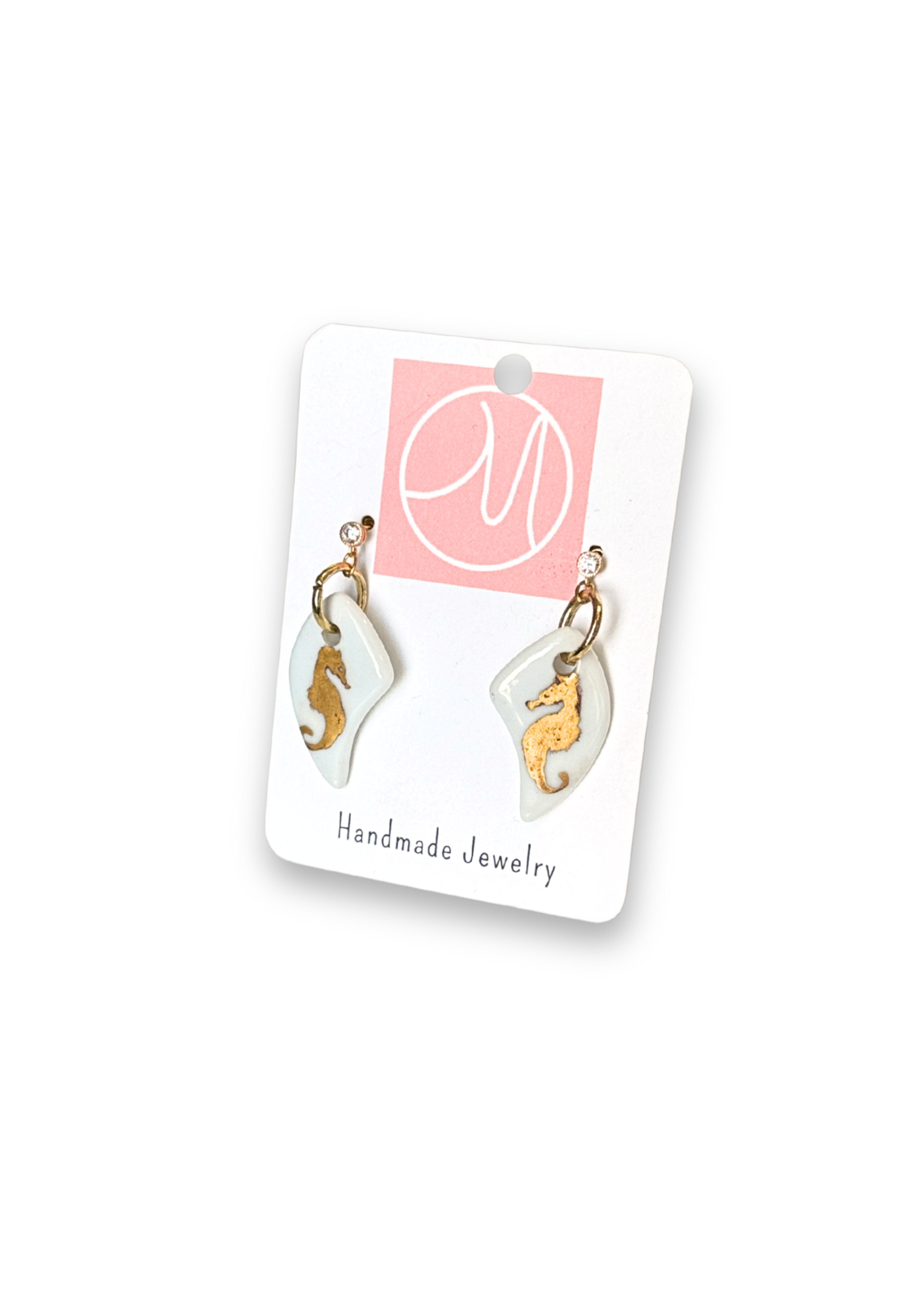 Seahorse Porcelain Drop Earrings