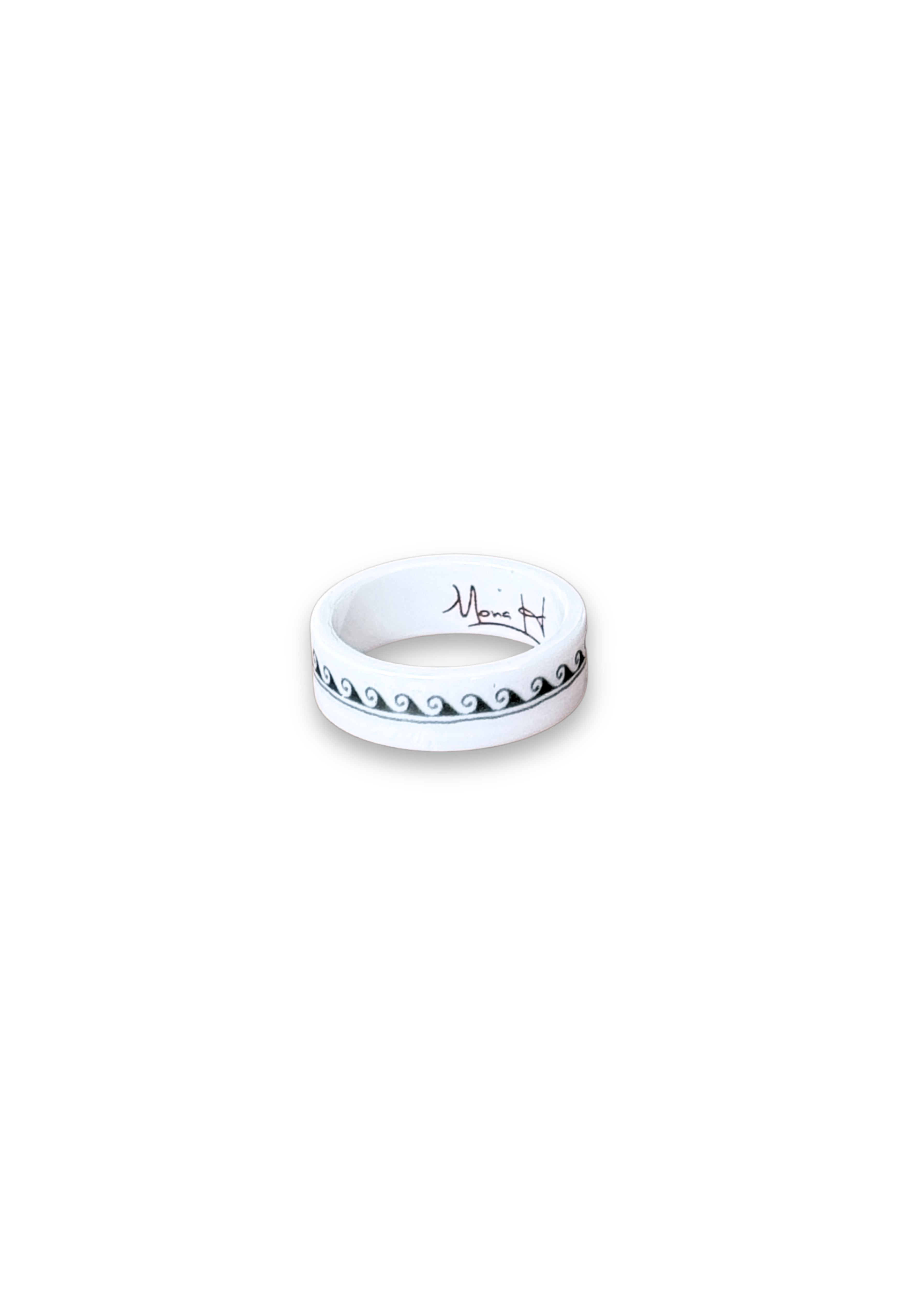 Coastal Wave Porcelain Ring – Size 6