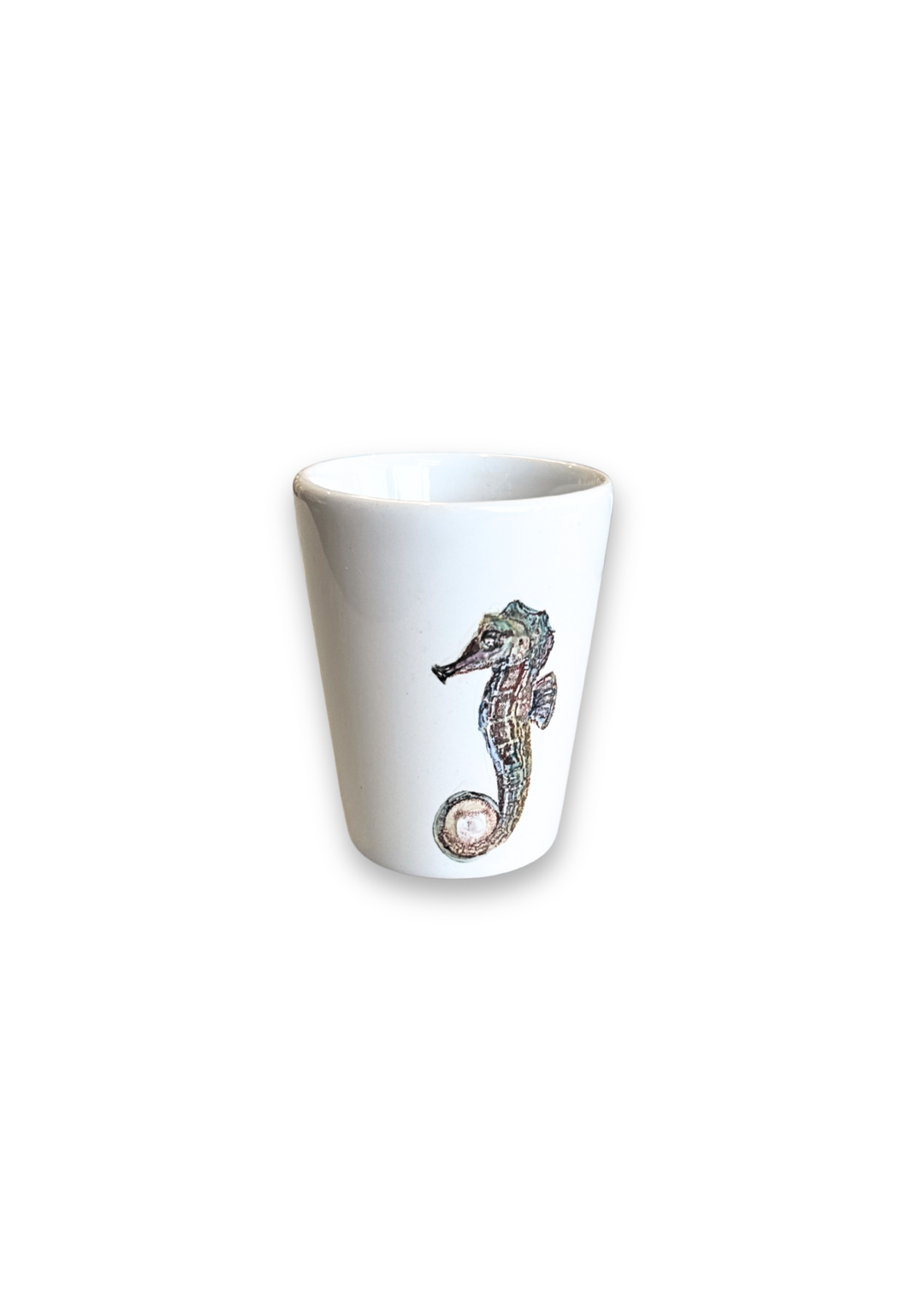 Coastal Seahorse Porcelain Ceramic Shot Glass